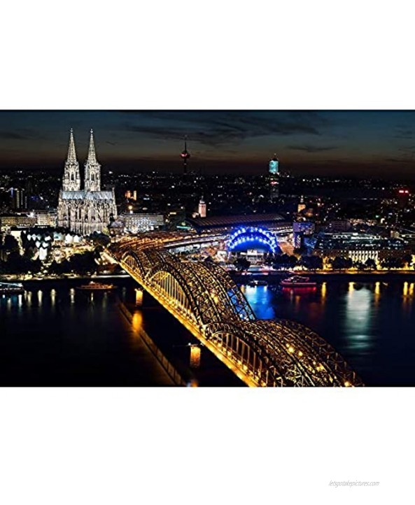Jigsaw Puzzle Cologne Night Cityscape Wooden Adult Children Puzzle Leisure Game High Difficulty 500 1000 1500 2000 3000 Pieces 0116 Color : Partition Size : 3000 Pieces