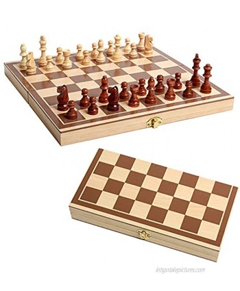 MBEN Wooden International Chess 3 in 1 Set Portable Classic International Chess Board Game Sets with Storage Portable Travel Chess Board Puzzle Game for Adults and Kids