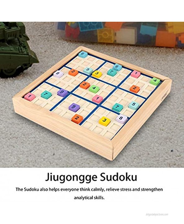 Sudoku Puzzle Board,No Need for Pencils or Paper Wooden Sudoku Board Game with Drawer-Style Container Design,Strengthen Analytical Skills Relieve Stress Tabletop Board Game,8.86x8.86x1.38 Inch