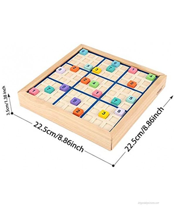 Sudoku Puzzle Board,No Need for Pencils or Paper Wooden Sudoku Board Game with Drawer-Style Container Design,Strengthen Analytical Skills Relieve Stress Tabletop Board Game,8.86x8.86x1.38 Inch