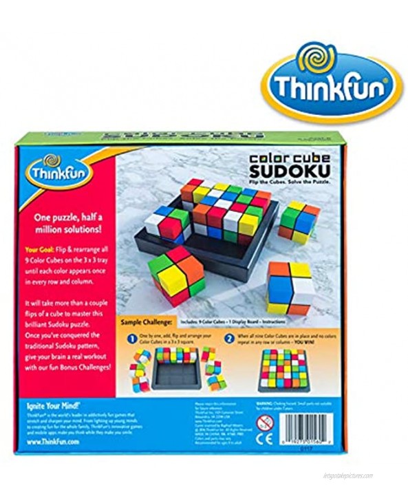 ThinkFun Color Cube Sudoku Fun Award Winning Version of Sudoku Using Colors Instead of Numbers For Age 8 and Up
