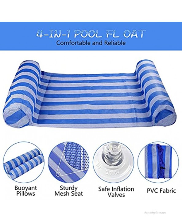 2Pack Swimming Pool Float Hammock with 2 Waterproof Phone Case and Inflator Pump,Multi-Purpose 4 in 1 Pool Hammock FloatsSaddle,Lounge Chair,Hammock,Drifter,Water Hammock Pool Floats for Adults