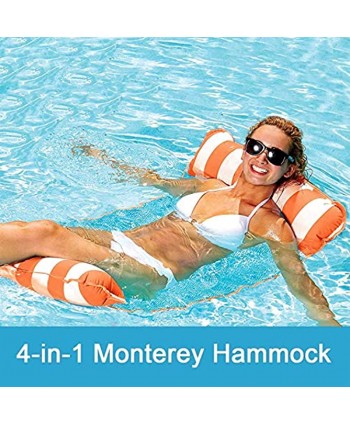 4 Pack Inflatable Swimming Pool Float for Adult  4-in-1 Multi-Purpose Pool HammockHammock,Saddle,Drifter,Lounge Chair,Summer Pool Chair,Portable Water Hammock LoungeBlue+Pink+Orange+Navy