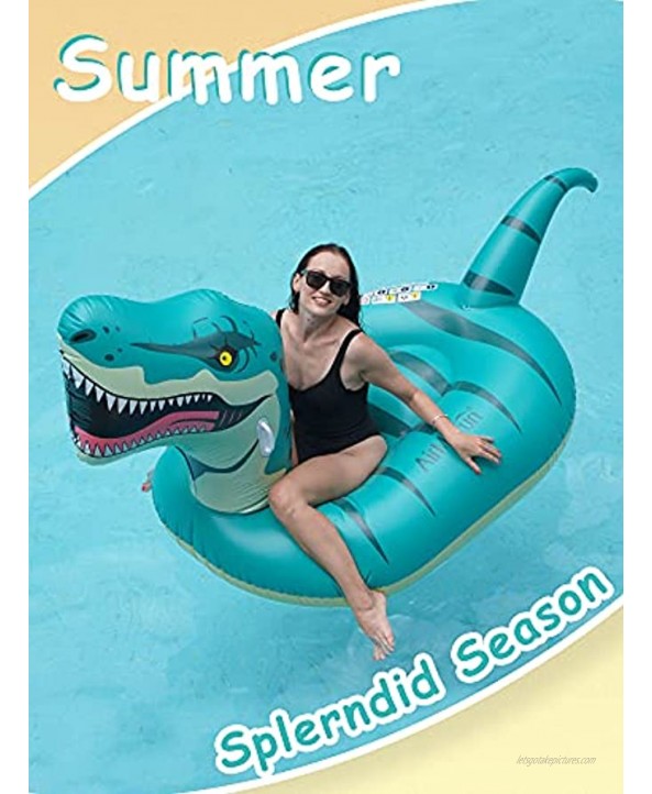 AirMyFun Giant Dinosaur Inflatable Pool Float 104x39x36 inches Pool Float Floatie Ride On Raft Summer Beach Pool Party Lounge for Adults AW-40004