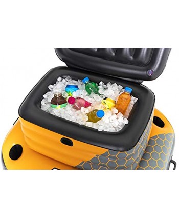Bestway H2OGO! Glacial Sport Inflatable Cooler w  Attached Lid | 4 Built-in Cup Holders | Great Pool Accessory