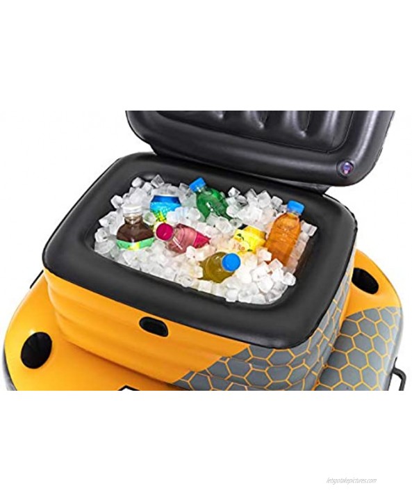 Bestway H2OGO! Glacial Sport Inflatable Cooler w Attached Lid | 4 Built-in Cup Holders | Great Pool Accessory