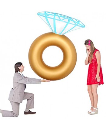 Diamond Golden Ring Pool Floats Engagement Ring Inflatable Raft Swimming Pools Accessories Bachelorette Party Toys for Pools Beach Toys for Adults