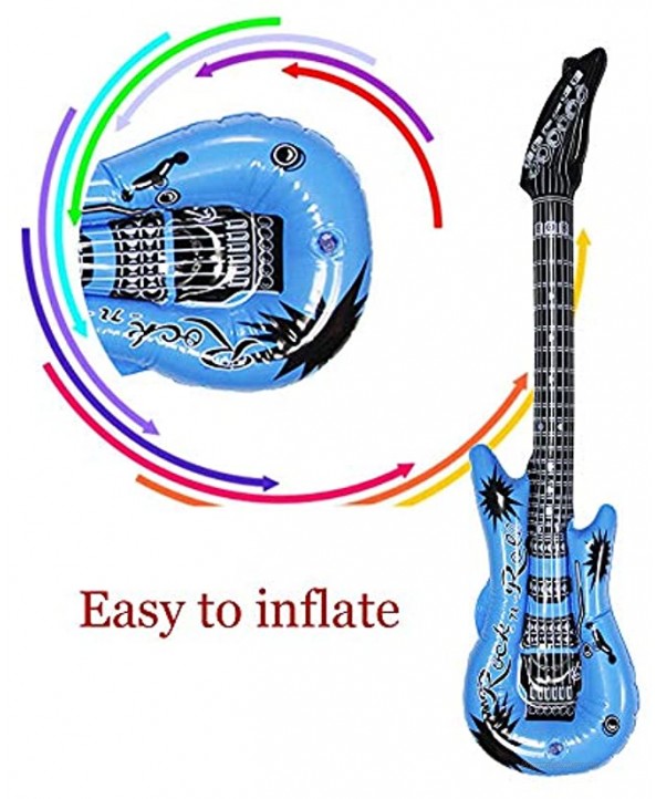 Dr.dudu Inflatable Guitar Waterproof Assorted Colors Party Decoration 6pack