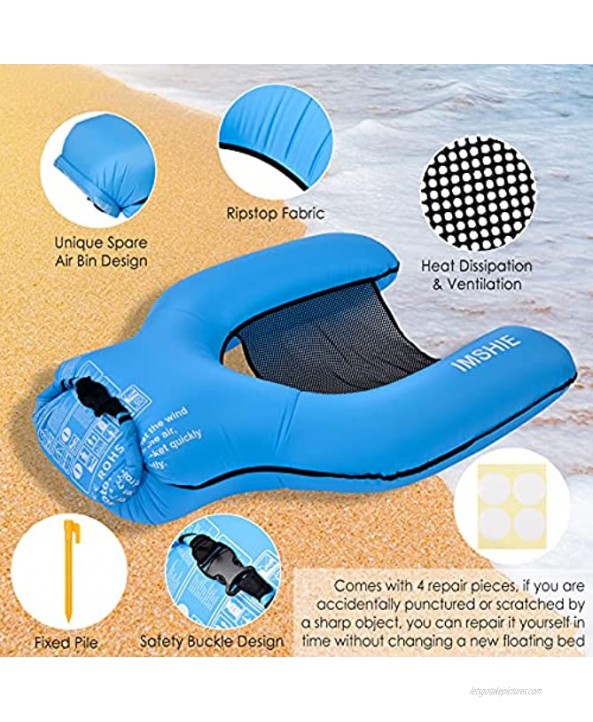 Easy Inflatable Pool Floats Chair for Adults No Pump Required Swimming Pool U Float U Seat Floating Chair Beach Swim Pool Lounger for Men&Women