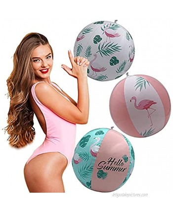 Flamingo Inflatable Beach Ball Set Bachelorette Party Decorations Floats floatie for Girls Pool Summer Party Decorations ,Funny floties Water Play Set of 3