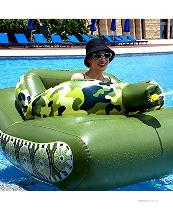 Float Joy Tank Pool Float Inflatable Tank Battle Rafts Inflatable Toy with Water Squirt Gun for Adults Kids Funny Beach Outdoor Water Pool Party Toys Swim Stuff for Summer