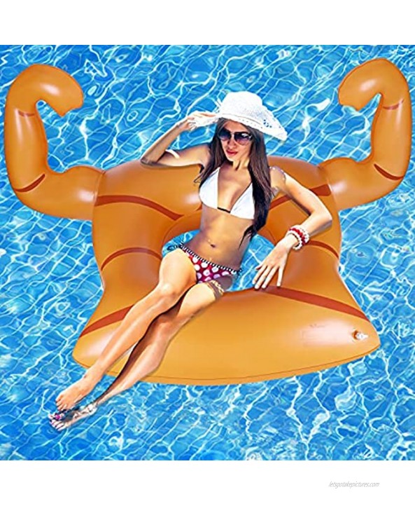 Funny Pool Floats Adult Size Inflatable Muscle Pool Rafts Lake Floats Swimming Pool Accessories for Adults and Kids Ages 8-10-12 and Up Pool Lounger Beach Floaties Toys Outdoor Pool Games for Family