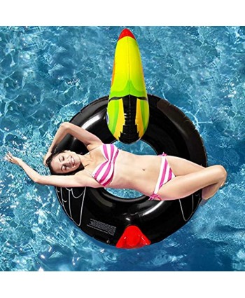 Geefuun Tropical Toucan Inflatable Pool Float Ride On Beach Swimming Ring Hawaiian Luau Themed Water Toys Party Supplies for Kids Adults