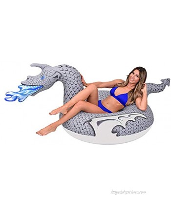 GoFloats Dragon Party Tube Inflatable Rafts Choose From Fire Dragon and Ice Dragon Pool Floats for Adults and Kids