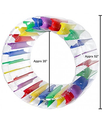 Greenco Kids Colorful Inflatable Water Wheel Roller Float 52" Diameter