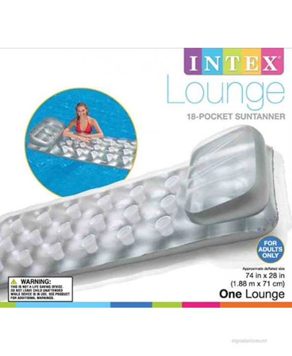 Intex 18-Pocket Mattress Suntanner Pool Lounger w Headrest 3 Pack | 58894EP