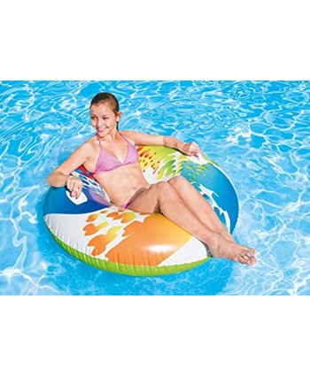 Intex Inflatable 47" Color Whirl Tube Swimming Pool Raft with Handles 2 Pack