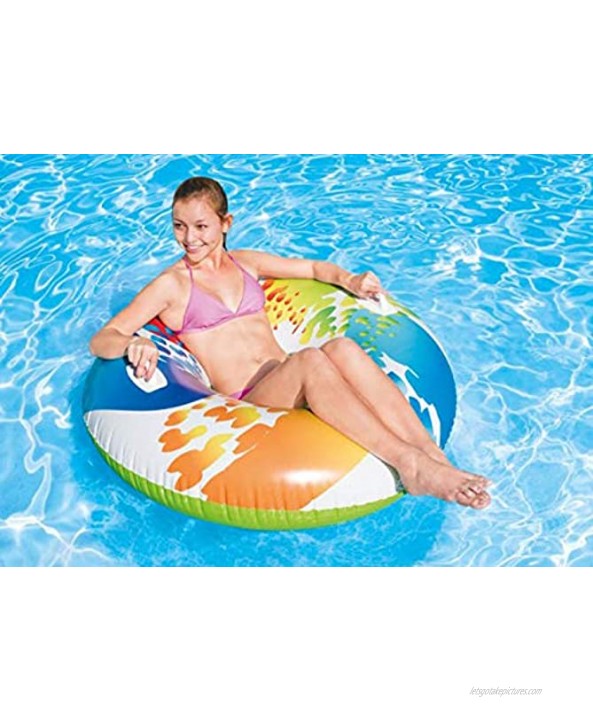 Intex Inflatable 47 Color Whirl Tube Swimming Pool Raft with Handles 2 Pack