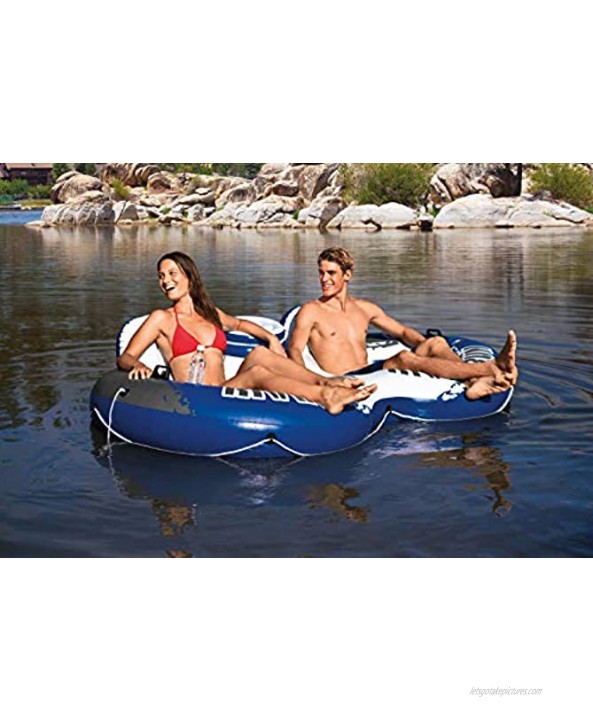 Intex River Run II Inflatable 2 Person Pool Tube Float + 2 Single Water Rafts