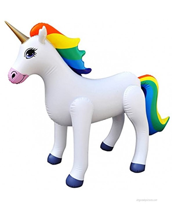 Jet Creations Inflatable Standing Rainbow Unicorn 40 Long Pool Party Decoration Birthday Stuffed Animal an-UNI Multicolor 40 L x 30 H