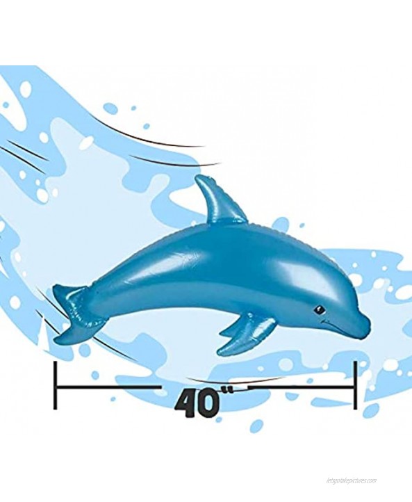 Kicko Inflatable Pearlized Dolphin Pool Toys 2 Pack Colors May Vary Assorted Colors 40 Inch Animal Display Summer Beach Games Kids Bath Time Party Decoration at Home Waterpark Hotel