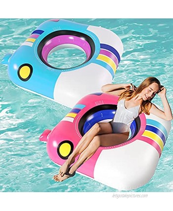 PARENTSWELL Camera Pool Floats 2 Pack 42" Giant Inflatable Pool Floaties Swimming Tubes Lake River Pool Float Summer Water Floating Toys Swim Rings for Adults Kids