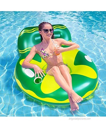 Pool Lounger Float for Adult  Float Hammock ,Inflatable Rafts Swimming Pool Air Sofa Floating Chair Bed,with Two Handle and a Big Cup Holder,Great for Chilling in The Pool