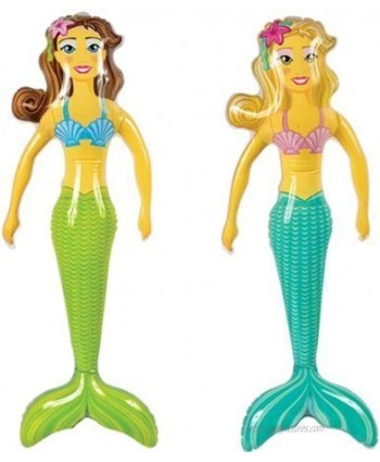 Set of 2 ~ Magical Inflatable Mermaids -36" ~ Party Favor Decoration Aquatic Theme Inflate