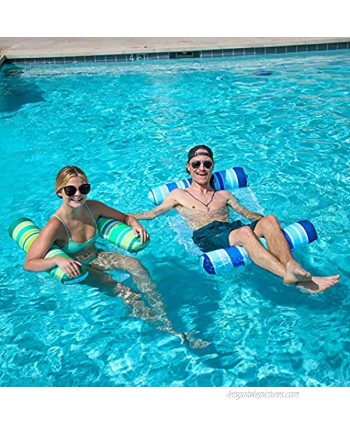 Sloosh 2 Pack Pool Float Inflatable Water Hammock Multi-Purpose Swimming Pool Lounges Pool Accessories Saddle Hammock Loung Chair Drifter for Outdoor Pool Lake Beach