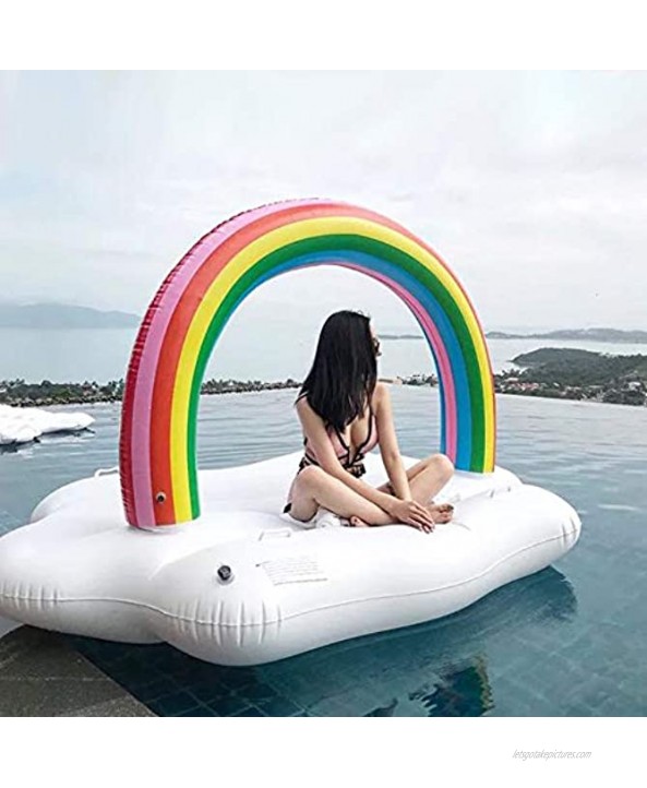 techcity Giant Inflatable Unicorn Pool Float Floatie Ride On Summer Beach Swimming Pool Raft Lounge Swim Party Toys Adults & Kids Rainbow