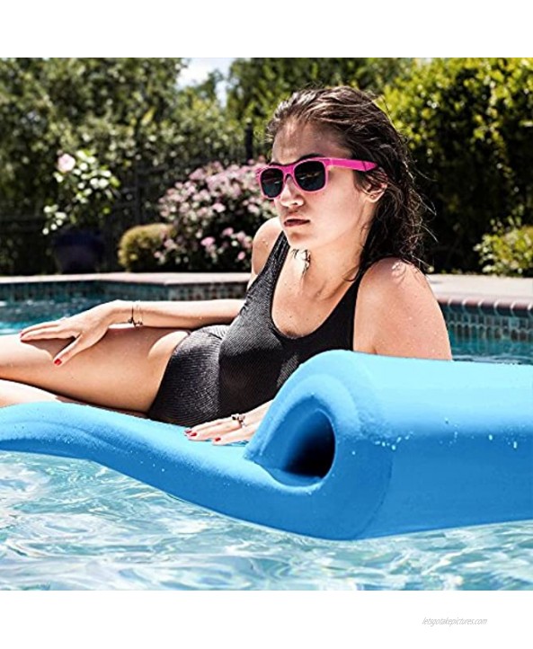 Texas Recreation Ultimate Swimming Foam Pool Floating Mattress Marina Blue 2.25” Thick