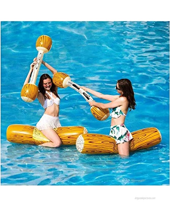2 Set 4 Pcs Inflatable Pool Fighting Float Row Toys Battle Log Rafts for Adults Children Summer Pool Party Water Sports Games Float Toys Swimming Pool Water Toys 57 x 14