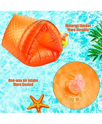 6 Pieces Swimming Arm Float Rings PVC Arm Floaties Inflatable Float Swim Arm Bands Water Floater Sleeves Swimming Rings Tube Armlets for Swimming Orange Blue Pink