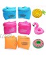 6Pack PVC Arm Floaties Inflatable Swim Arm Bands Floater Sleeves Swimming Rings Tube Armlets with 3Pcs Inflatable Drink Holder for Kids Toddlers and Adults Pink Blue Orange