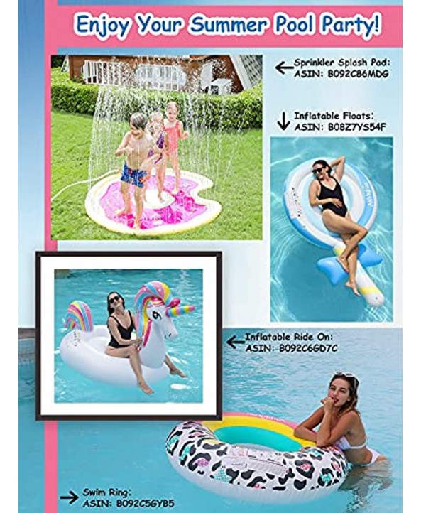 AirMyFun Inflatable Swimming Tube Raft Pool Floats Swimming Ring for Adults Summer Water Ring Toys