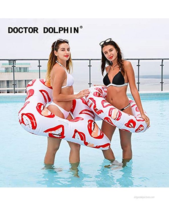 Doctor Dolphin Inflatable Pool Floats Outdoor Toys Floats Rafts for Beach Swimming Pool Lounge Red Lips Foaties for Adults