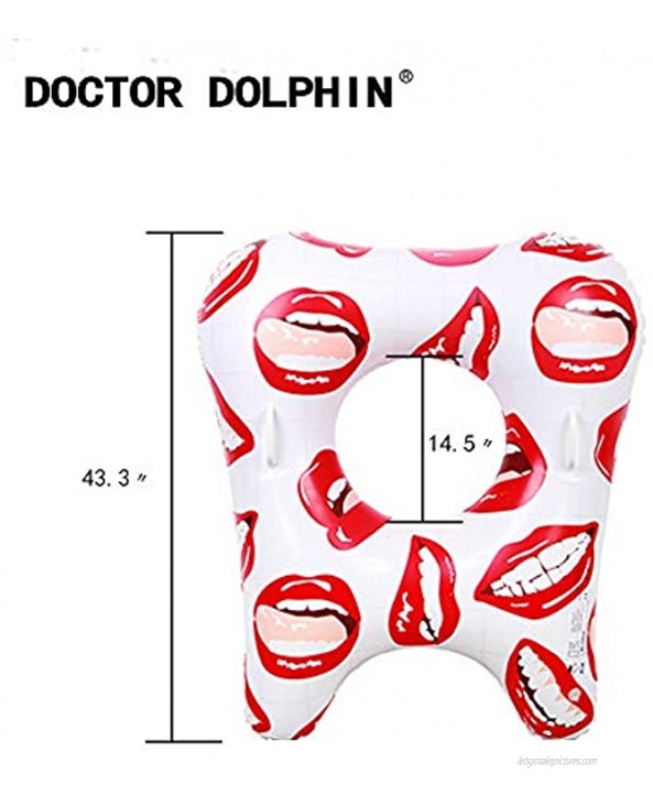 Doctor Dolphin Inflatable Pool Floats Outdoor Toys Floats Rafts for Beach Swimming Pool Lounge Red Lips Foaties for Adults