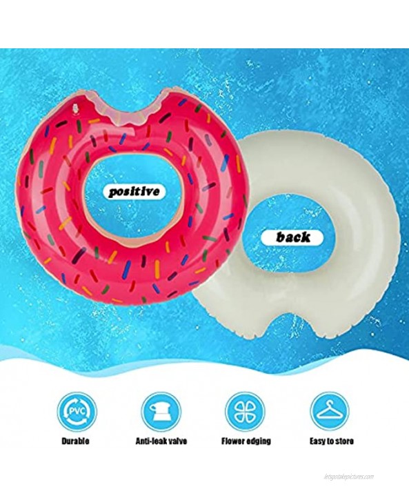 Doughnut Pool Floatie Toys Float Donut Swimming Ring for Beach Pool Pool Floats Donut Tube Pool Float Donut Inflatables Donut Donuts for Kids Inflated Tube Outdoor Beach Party inch Giant Toy