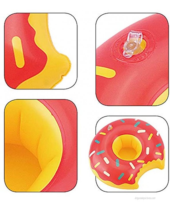 E-TING 5PCS Swim Ring Summer Fun Swimming Pool Float Raft Lilo Lifebuoy for Girl Dolls Pool Party and Kids Bath Toys Inflatable Drink Holders
