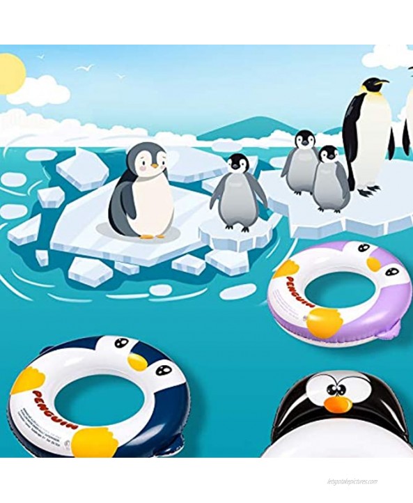 Esnowlee Inflatable Pool Floats for Kids 3 Packs Penguin Swim Ring for Kids Pool Floats Pool Ring for Swimming Pool Party Decorations