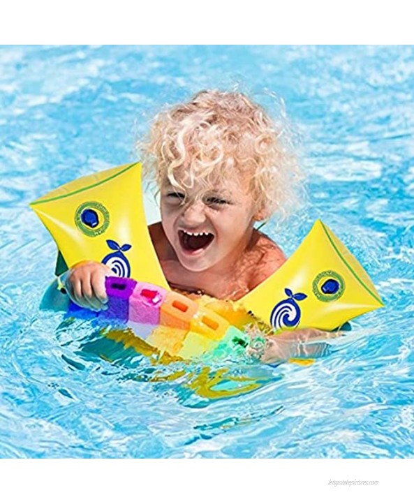 Fterwk Swimming Arms Floaties for Kids 2PCS PVC Inflatable Floater Sleeves Swim Arm Bands with Double Airbag for Kids Learning to Swim Ages 5-15 Years 50-95Lbs