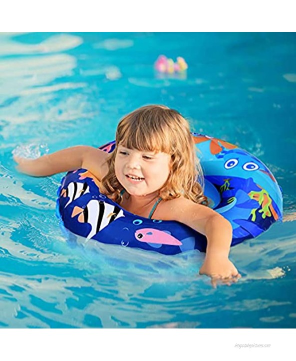 FUN LITTLE TOYS 3 Pack Inflatable Swim Tube Sea Animal Inflatable Pool Tube Toys for Kids Adults Summer Beach Water Float Party Pool Toys