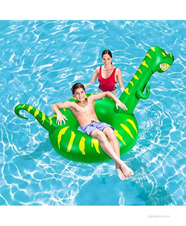 Geefuun Pool Floats Adult Size Inflatable Dinosaur Swimming Floaties Ride On Ring Water Toys Party Supplies for Kids
