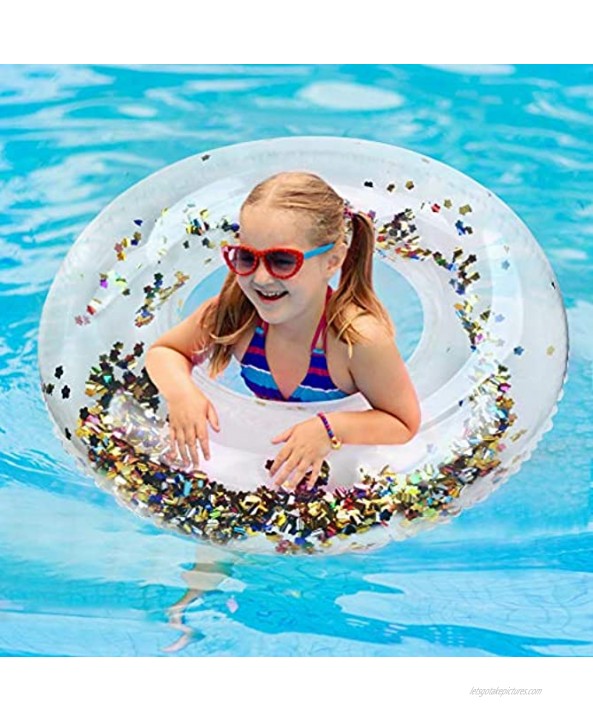 Glitter Pool Float Inflatable Rainbow Swim Ring Colorful Swim Party Toys Party Lounge Raft Swimming Float Beach Floatie for Fun39