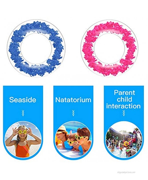 GWOKWAI Swim Rings with Feather Inflatable Feather Swim Rings Float Clear Swimming Tubes Fun Water Toys for Kids Adults Pool Beach Summer Water Party