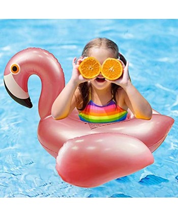 iGeeKid Flamingo Pool Floats for Toddler Kids Swim Rings Inflatable Pool Party Toys Boys Girls Summer Swimming Pool Raft Lounge Beach Water Toys Party Supplies for Kids Age of 3-8 Years