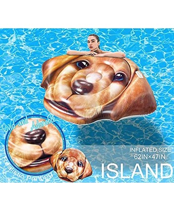 Inflatable Dog Pool Floats for Kids Adults Giant Inflatable Pool Island with Durable Handles Pool Floaties Summer Swimming Pool Party Toy Water Toy Pool Game Lounge Raft Float