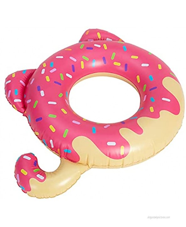Inflatable Donuts Pool Floats Tubes for Kids Swimming Rings for Kids Cat Pool Toys Pool Floats Ring Toys with Repair Patch Beach Water Toys for Kids Adults
