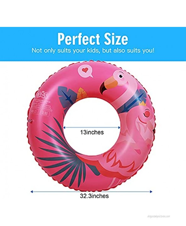 Inflatable Pool Floats Flamingo Swim Rings 32.3 Fruit Swim Tubes for Kids and Adults Beach Swimming Pool Party Toys