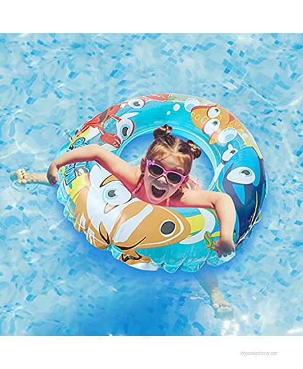 Inflatable Pool Floats for Children Kids 2 Pack Swim Ring Tube Toys for Swimming Pool Outdoor Beach Party Ocean Fun Pattern